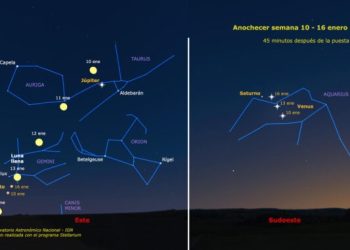 El efecto óptico de alineación planetaria se puede ver a simple vista y se prolongará por varias semanas.