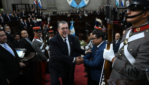 Presidente Arévalo en la presentación de su Primer Informe de Gobierno. / Foto: Gobierno de Guatemala.