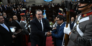 Presidente Arévalo en la presentación de su Primer Informe de Gobierno. / Foto: Gobierno de Guatemala.