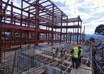 Obra en construcción para hospital en Sololá. / Foto: MSPAS.