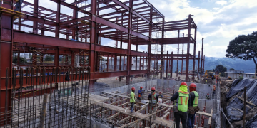 Obra en construcción para hospital en Sololá. / Foto: MSPAS.
