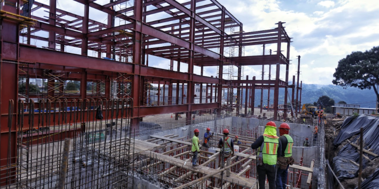 Obra en construcción para hospital en Sololá. / Foto: MSPAS.