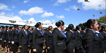 Hoy dio inicio la formación profesional de una nueva promoción de policías alumnos en la Academia de la Policía Nacional Civil. / Foto: Byron de la Cruz