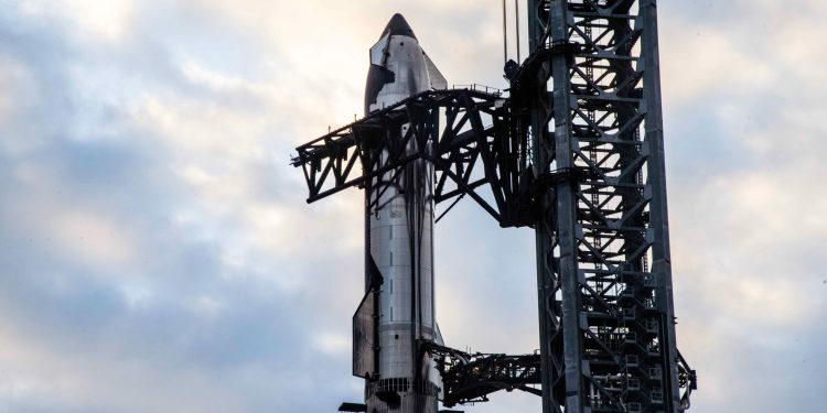 Starship previo a su séptima prueba. / Foto: SpaceX.