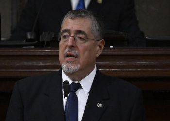 Presidente Arévalo en el Congreso durante presentación de primer informe de gobierno. Foto Byron de la Cruz y Álvaro Interiano.