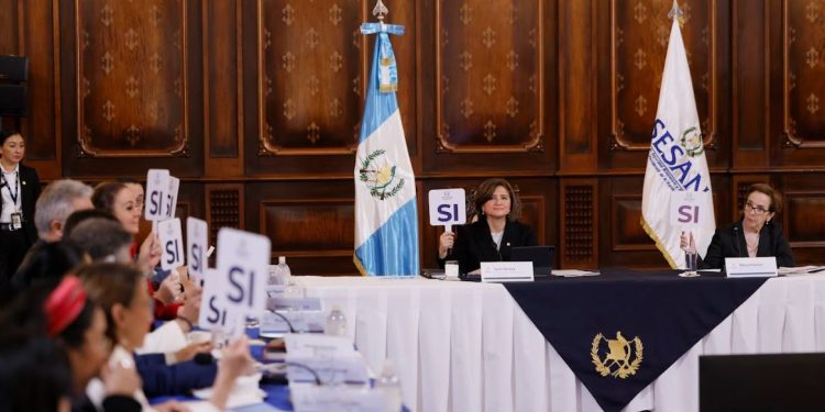 Vicepresidenta Karin Herrera lidera primera reunión ordinaria del Conasan. / Foto: Gilber García.