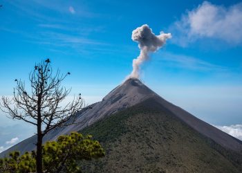 Volcán de Fuego en actividad moderada. // Foto: Conred.