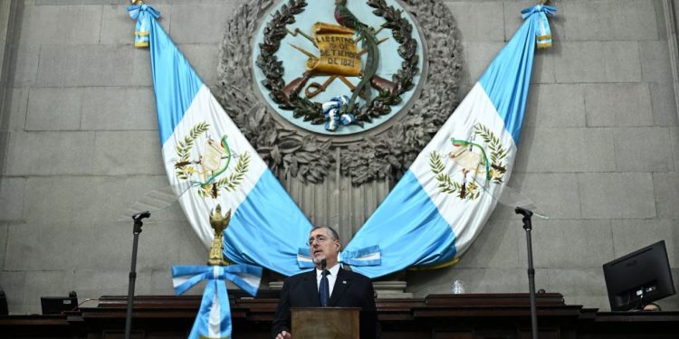 El presidente Bernardo Arévalo presentó su Primer Informe de Gobierno ante el Congreso de la República. / Foto: Gobierno de Guatemala.