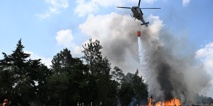 Segundo ejercicio nacional de supresión de incendios forestal. (Foto: Byron de la Cruz)