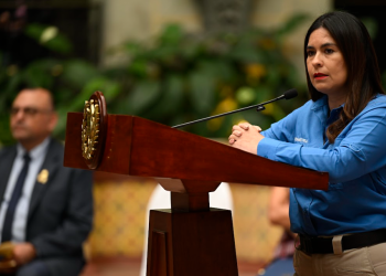 Viceministra de seguridad presentó las acciones de las Fuerzas combinadas . (Foto: Álvaro Interiano)