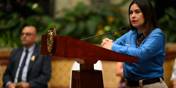 Viceministra de seguridad presentó las acciones de las Fuerzas combinadas . (Foto: Álvaro Interiano)