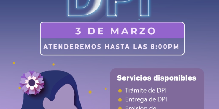 Renap llevará a cabo noche de DPI este 3 de marzo./Foto: Renap.