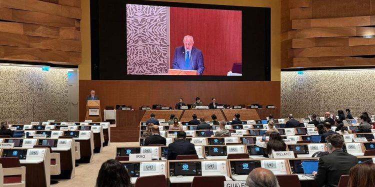 Canciller Carlos Ramiro Martínez en la Conferencia de Desarme. / Foto: Minex.