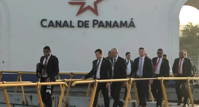 El secretario de Estado de EE. UU., Marco Runio, hizo una visita el domingo al Canal de Panamá.
