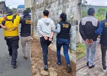 Capturas en allanamientos contra la extorsión. / Foto: PNC.