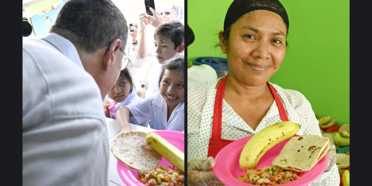 Así fue la alimentación escolar servida durante la inauguración de ciclo escolar 2025, en la que participó el presidente Arévalo