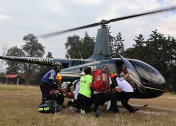Realizan simulacro de evacuación aérea en el Hospital de Antigua Guatemala