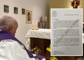 La imagen muestra la primera foto que se conoce del Papa y la carta que envió al diario Corriere della Sera'