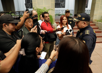 Autoridades destacan avances en seguridad en Escuintla. / Foto: Alex Jacinto