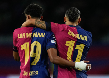 Barcelona avanza a cuartos de final de la Champions con exhibición de Lamine Yamal y Raphinha