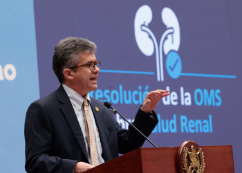 Ministro de Salud aborda la Resolución de la OMS sobre Salud Renal liderada por Guatemala. /Foto: Noé Pérez.