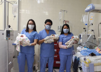 En el hospital de Uspantán nacieron trillizos. (Foto: MSPAS)
