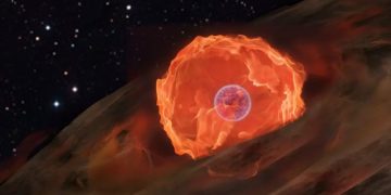 Recreación de choque de un planeta contra una estrella muerta, lo que daría lugar a la emisión de rayos X.