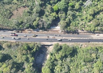 Autopista Palín-Escuintla: Así se ve la etapa final de los trabajos del kilómetro 44 desde el aire