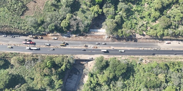 Autopista Palín-Escuintla: Así se ve la etapa final de los trabajos del kilómetro 44 desde el aire