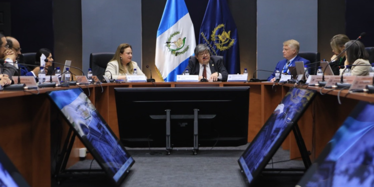 En el Salón Mayor del Ministerio de Gobernación (Mingob), zona 1 capitalina, se llevó a cabo la Primera Reunión Ordinaria de la Comisión Nacional Contra la Violencia Armada. / Foto: Mingob