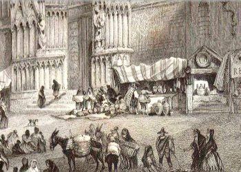 Imagen de Barcelona en la edad media muestra la desigualdad social de la época.