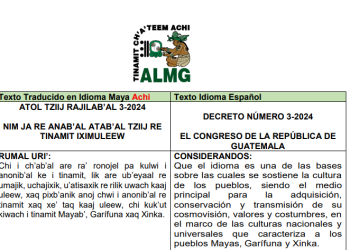 Conoce la traducción en Achí de la Ley que declara el Día Nacional de los Idiomas Indígenas