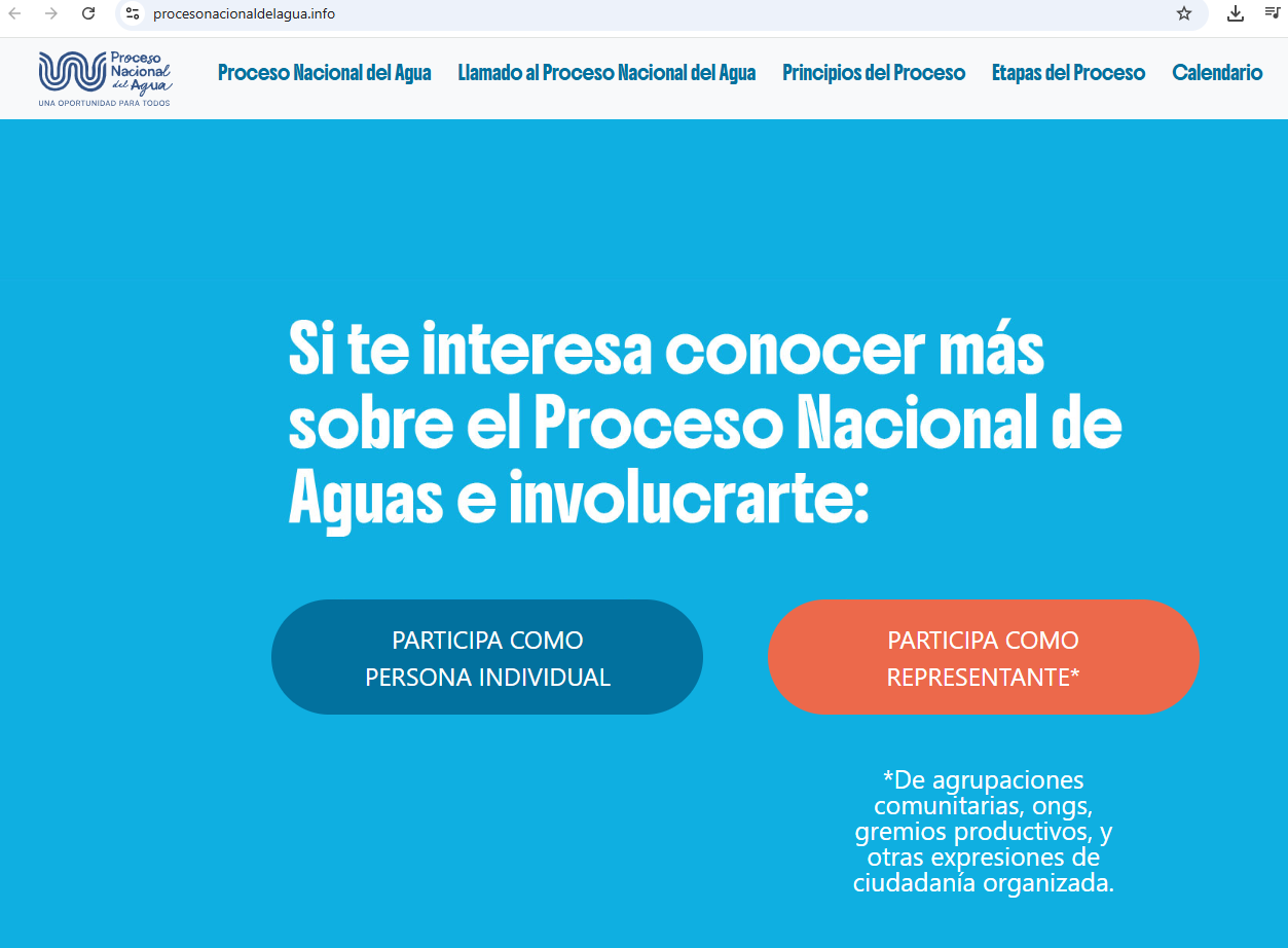 Espacio para participar en el diálogo para la propuesta de Ley de Aguas.