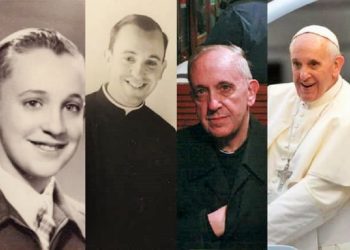 Diversas estampas de la vida del papa Francisco, desde su niñez hasta su pontificado. / Foto: ANS.