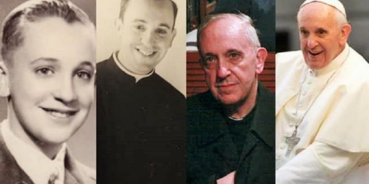 Diversas estampas de la vida del papa Francisco, desde su niñez hasta su pontificado. / Foto: ANS.