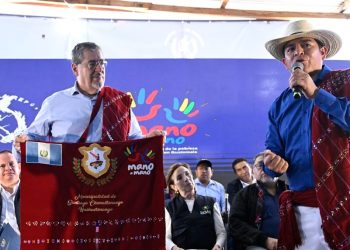 Presidente Bernardo Arévalo durante la actividad en Santiago Chimaltenango, Huehuetenango. / Foto: Byron de la Cruz.