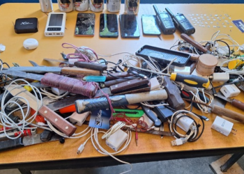 La requisa fue producto de un trabajo coordinado entre personal del Sistema Penitenciario y la PNC. / Foto: PNC.
