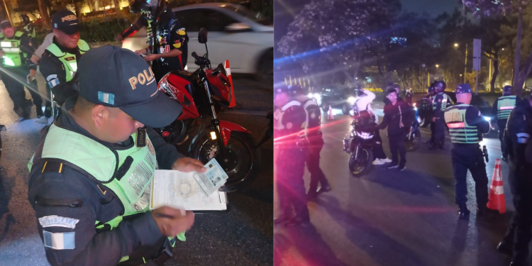 PNC neutraliza caravana de más de 400 motos e impone multas