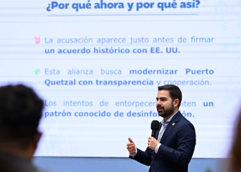 El funcionario subrayó que Guatemala mantiene relaciones comerciales con distintas naciones, pero que eso no implica entrega de infraestructura crítica. / Foto: Alvaro Interiano