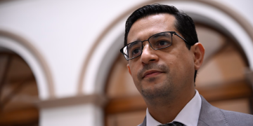 Secretario Guerrero aborda el retiro de la reserva sobre el artículo 27 de la Convención de Viena. / Foto: Archivo SCSP, Álvaro Interiano.
