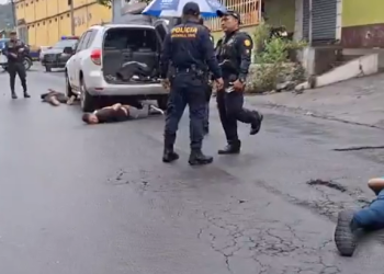 cuatro individuos señalados como posibles responsables de un ataque armado ocurrido en Mazatenango, Suchitepéquez. / Foto: PNC