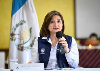 Presidenta en funciones se pronuncia por la situación en La Mesilla, Huehuetenango. / Foto: Byron de la Cruz.