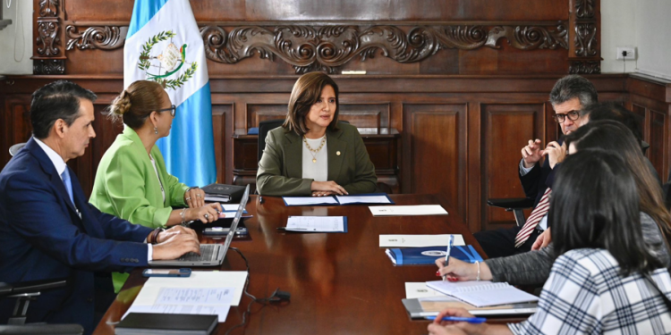 Presidenta en funciones se reunió con autoridades del ministerio de Salud Pública y Asistencia Social. (Foto: vicepresidencia)