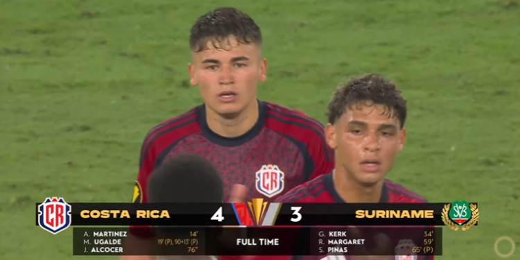 Copa Oro 2025: Costa Rica se impone en un debut de infarto ante Surinam