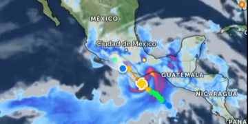 Paso del Huracán Erick. / Foto: CNPC de México.