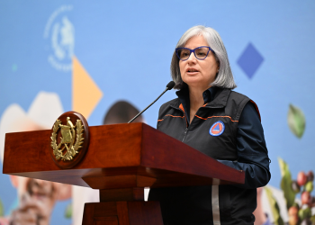 La secretaria ejecutiva de Conred destacó que el Sistema Conred está a disposición de las personas afectadas por lluvias./Foto: Byron de la Cruz.