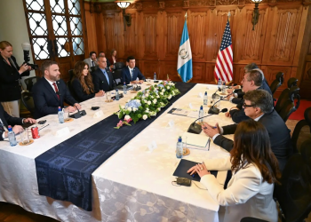 Presidente Arévalo lidera reunión con autoridades de Guatemala y Estados Unidos. / Foto: Byron de la Cruz.