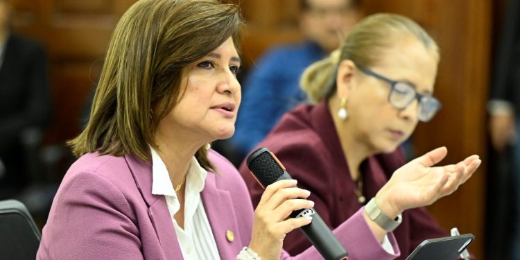 La vicepresidenta Karin Herrera, durante la Tercera Reunión Ordinaria de Desarrollo Social. /Foto: Álvaro Interiano