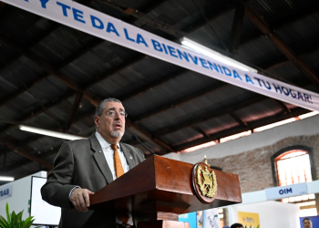 Presidente Bernardo Arévalo en inauguración del Centro de Atención y Registro para Personas Migrantes Guatemaltecas Retornadas. / Foto: Byron de la Cruz.