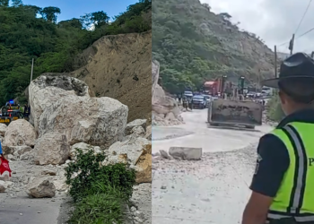 Conred, Provial y Caminos trabajan para despejar el paso vehicular./Foto: CIV/AGN.